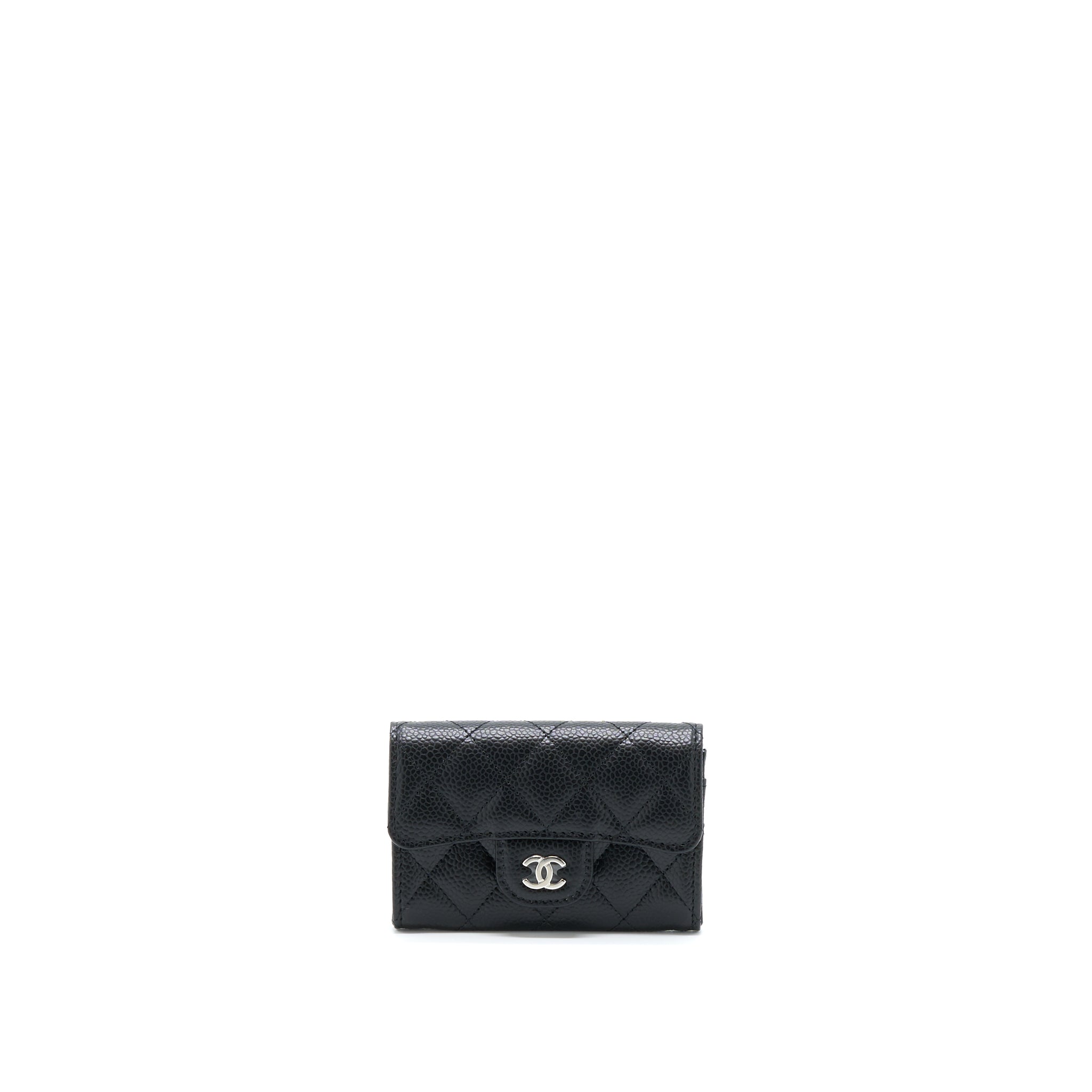 Chanel Classic Flap Card Holder Caviar Black SHW