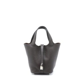Hermes Picotin 18 Lock Bag Clemence Ebene SHW Stamp U