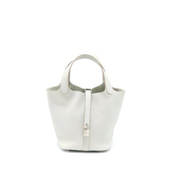 Hermes Picotin 18 Clemence Gris Pearl SHW Stamp U