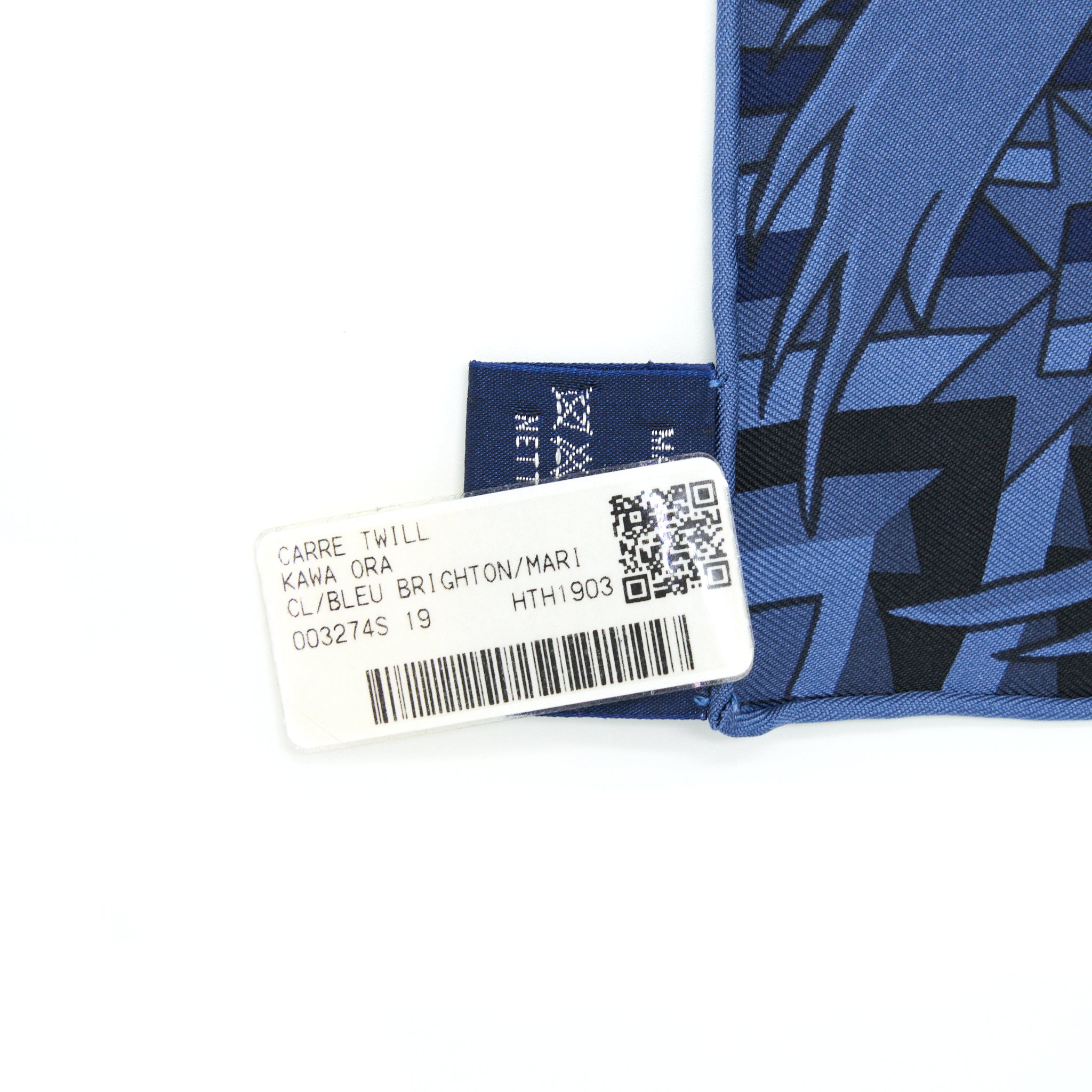 Hermes 90cm Silk Scarf Kawa Ora Dark Blue - Image 3
