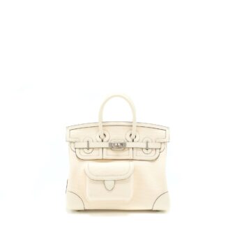Hermes Birkin 25 Cargo Canvas/Swift Ecru/Nata SHW Stamp Z
