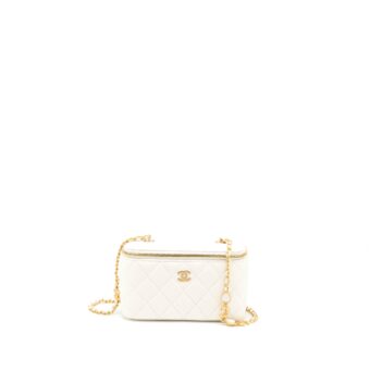 Chanel Coco Letter Long Vanity with Chain Lambskin White GHW