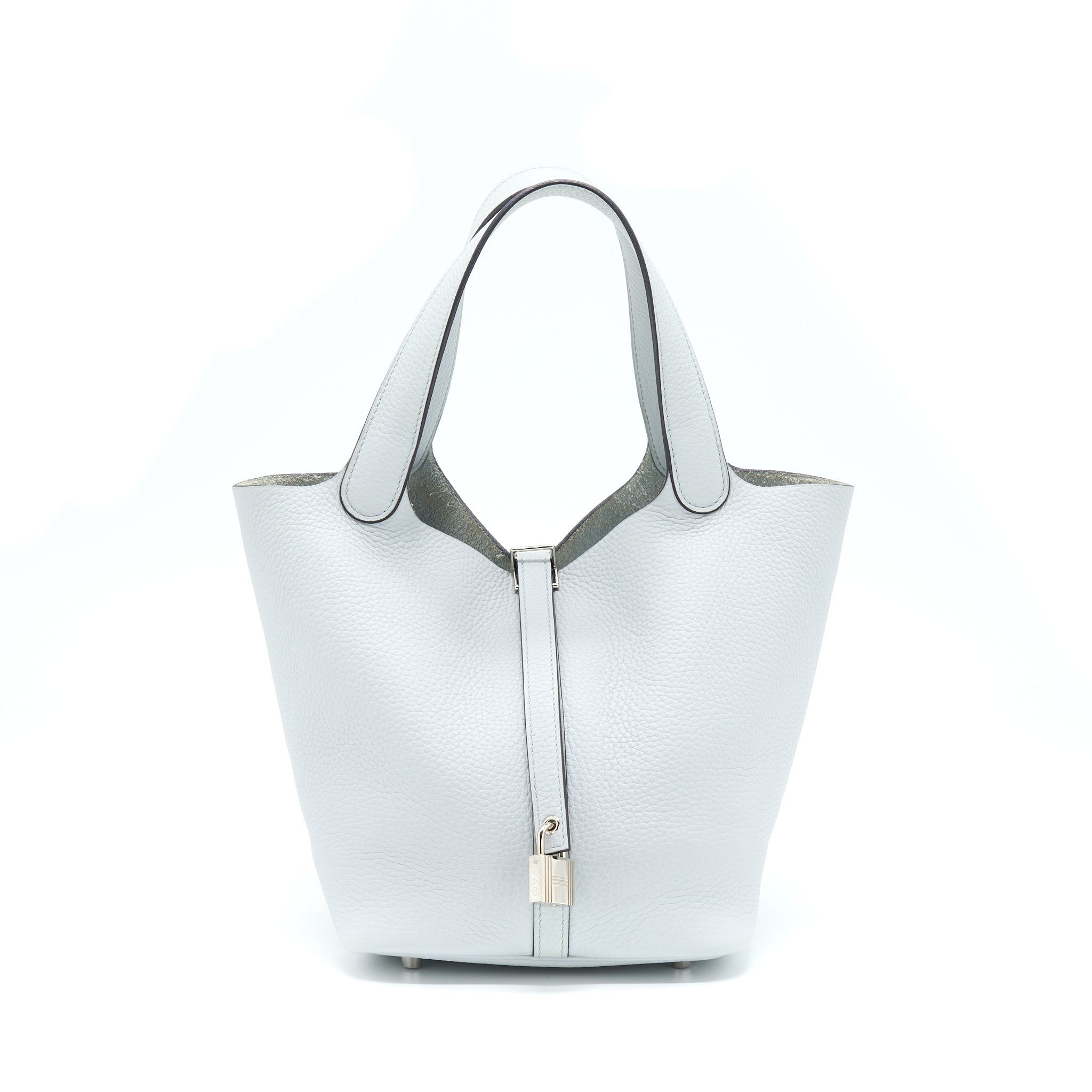 Hermes Picotin 22 Lock Bag Clemence Blue Pale SHW Stamp C