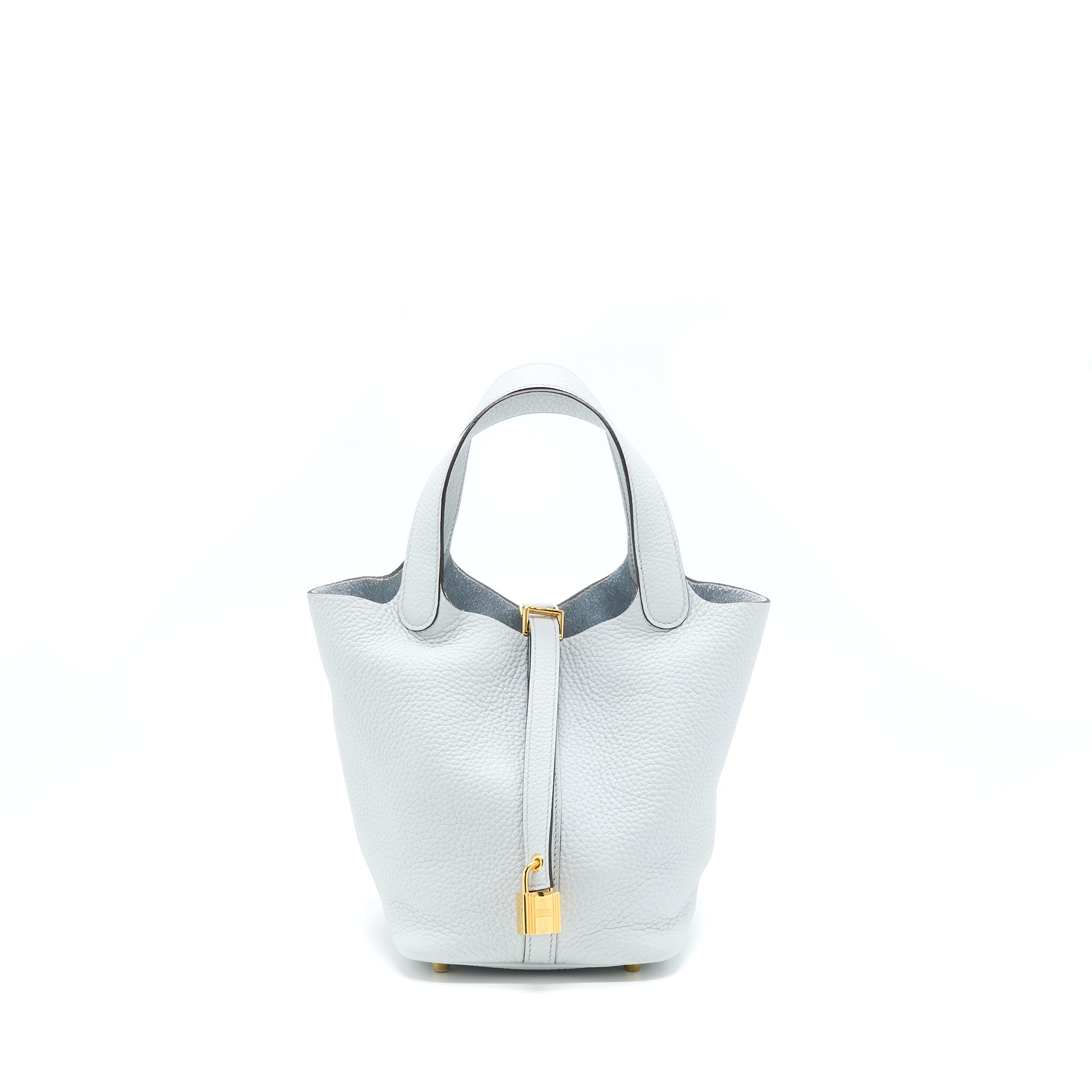 Hermes Picotin 18 Lock Bag Clemence Bleu Pale GHW Stamp Z