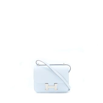 Hermes Mini Constance Chevre Mysore T0 Blue Brume SHW Stamp U