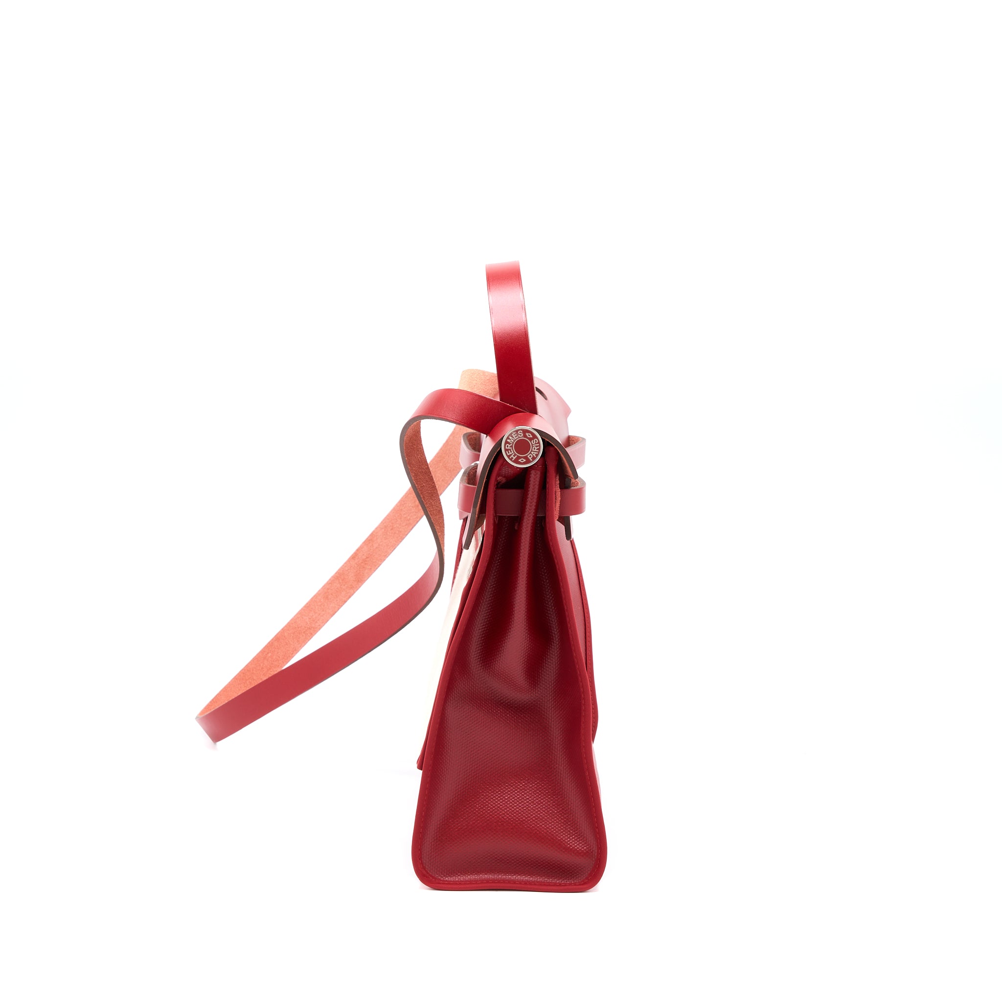 Hermes Herbag Zip 31 Bag Berline Canvas Rouge Piment SHW Stamp Z - Image 3