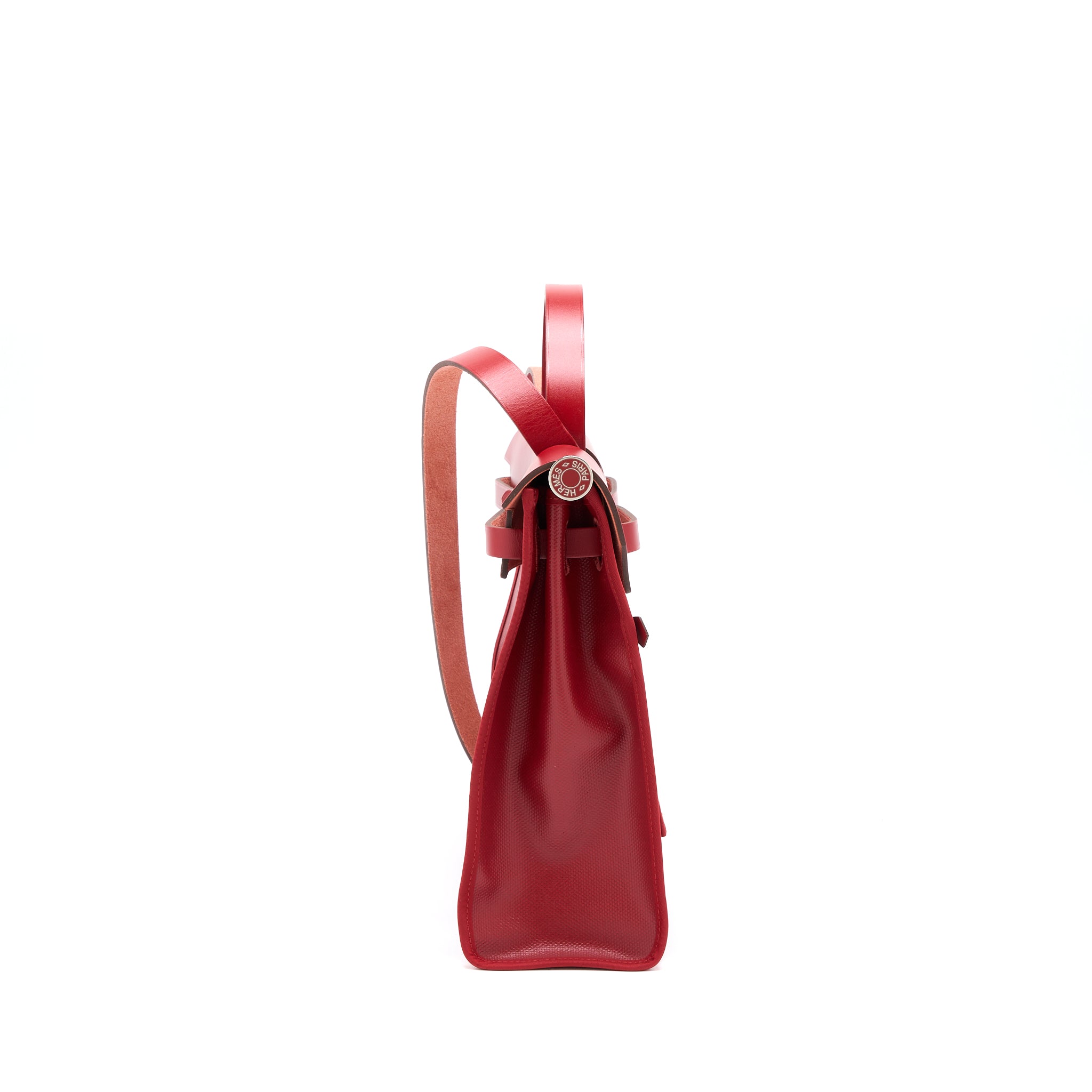 Hermes Herbag Zip 31 Bag Berline Canvas Rouge Piment SHW Stamp Z - Image 4