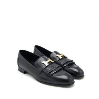 Hermes Size 38 Royal Loafer Black GHW