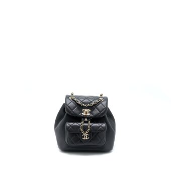 Chanel Duma Mini Backpack Lambskin Black LGHW (Microchip)