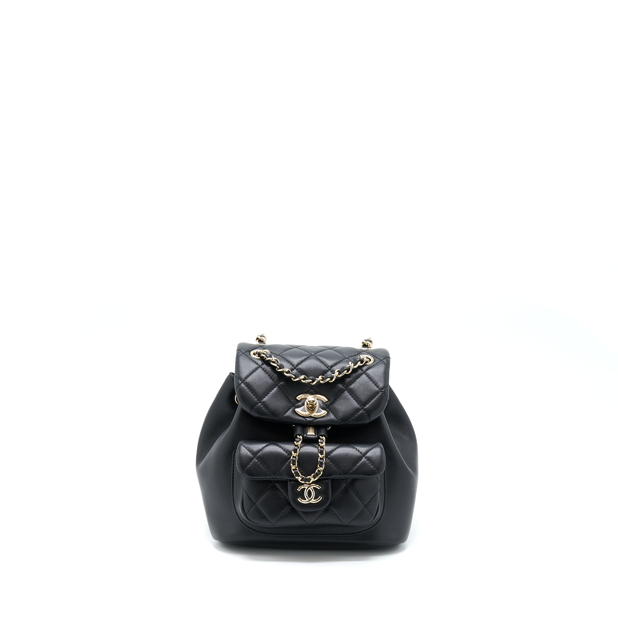 Chanel Duma Mini Backpack Lambskin Black LGHW (Microchip)
