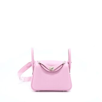 Hermes Mini Lindy Clemence X9 Mauve Sylvestre SHW Stamp U