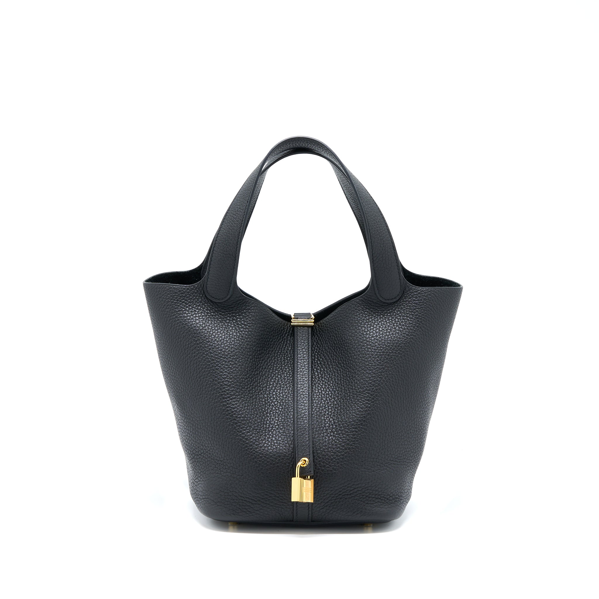 Hermes Picotin 22 Lock Bag Clemence Black GHW Stamp Z