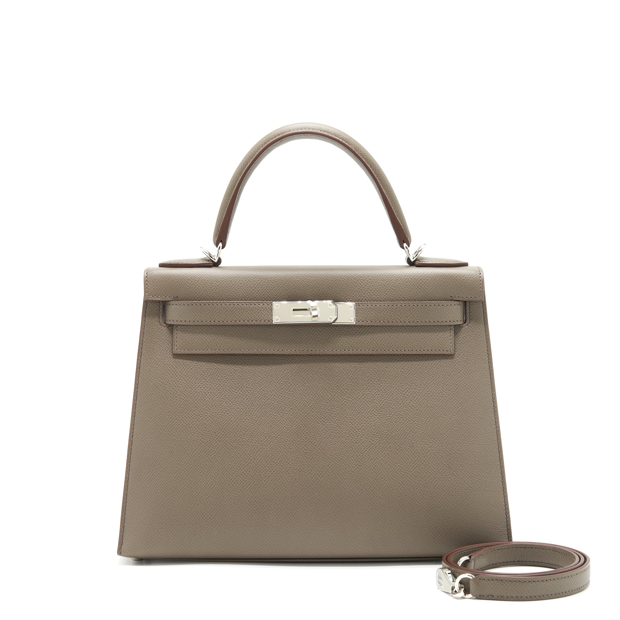 Hermes Kelly 28 Epsom Gris Etain SHW stamp Z