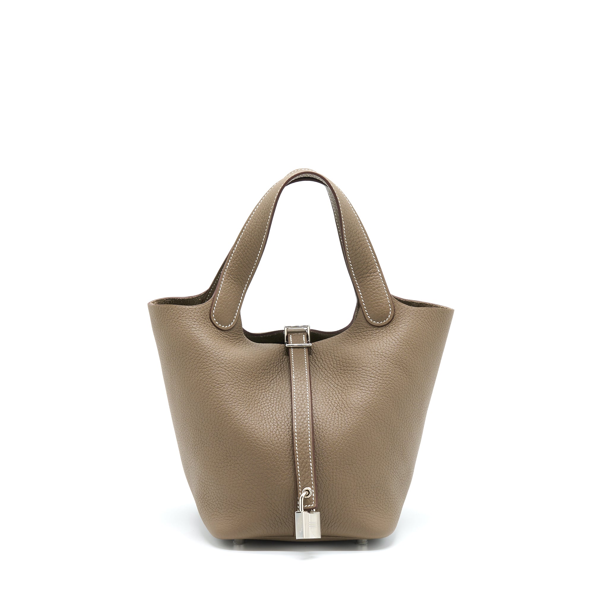 Hermes Picotin 18 Clemence Etoupe SHW Stamp Z