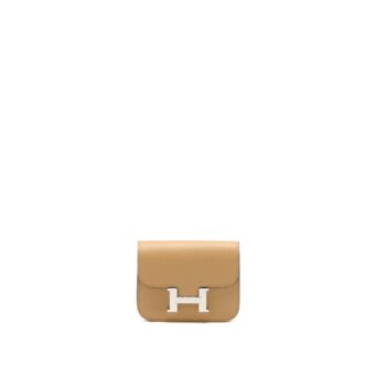 Hermes Constance Slim Evercolor Chai / Lime SHW Stamp U