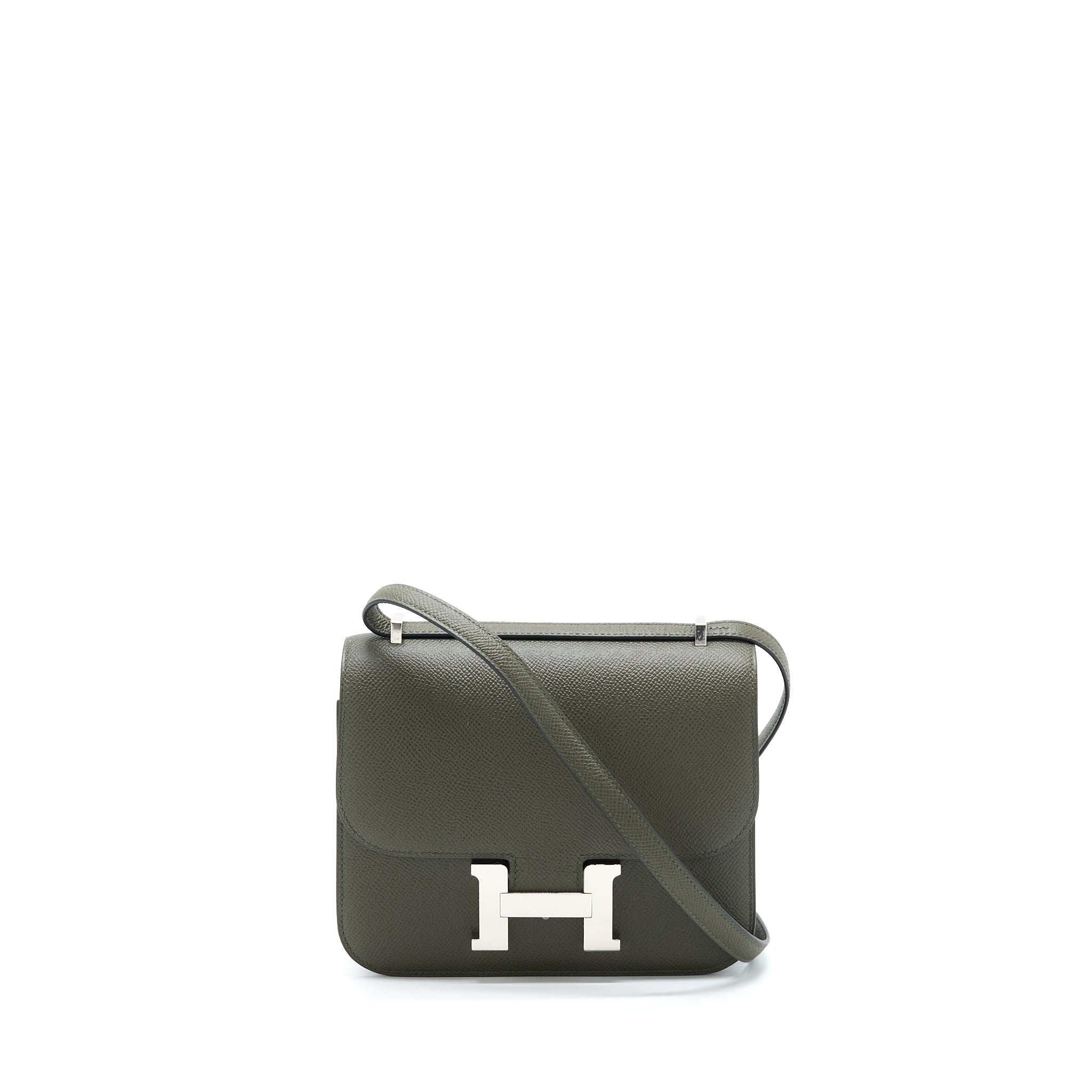 Hermes Mini Constance Epsom C6 Vert De Gris SHW Stamp Z