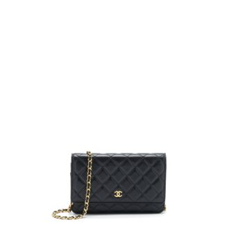 Chanel Classic Wallet On Chains Lambskin Black GHW(Microchip)