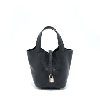 Hermes Picotin 18 Lock Bag Clemence Black SHW Stamp T