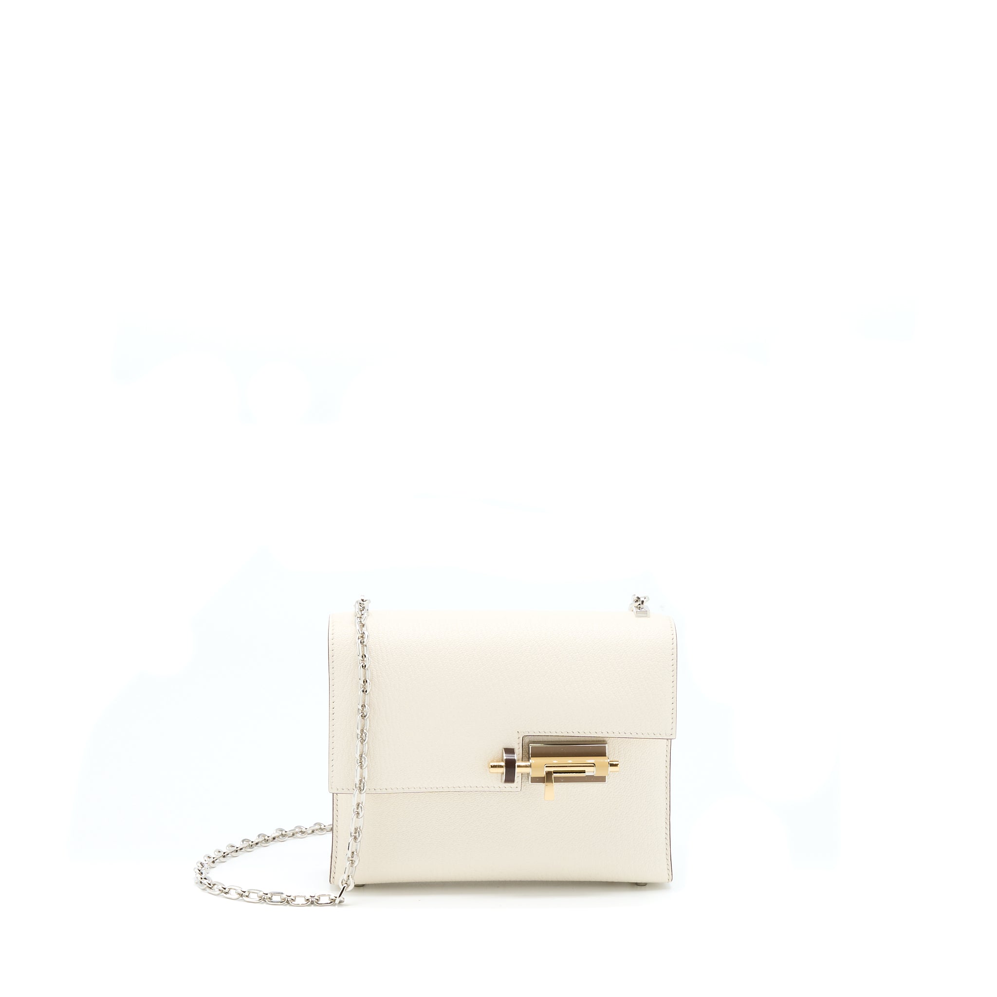 Hermes Mini Verrou Bag Chevre Mysore Nata With Havane/Tchai/Etoupe Hardware Stamp Z