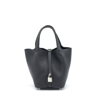 Hermes Picotin 18 Lock Bag Clemence Black SHW Stamp Z
