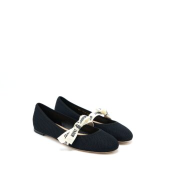 Dior Size 40 Miss J`ADIOR Ballet Flat Black