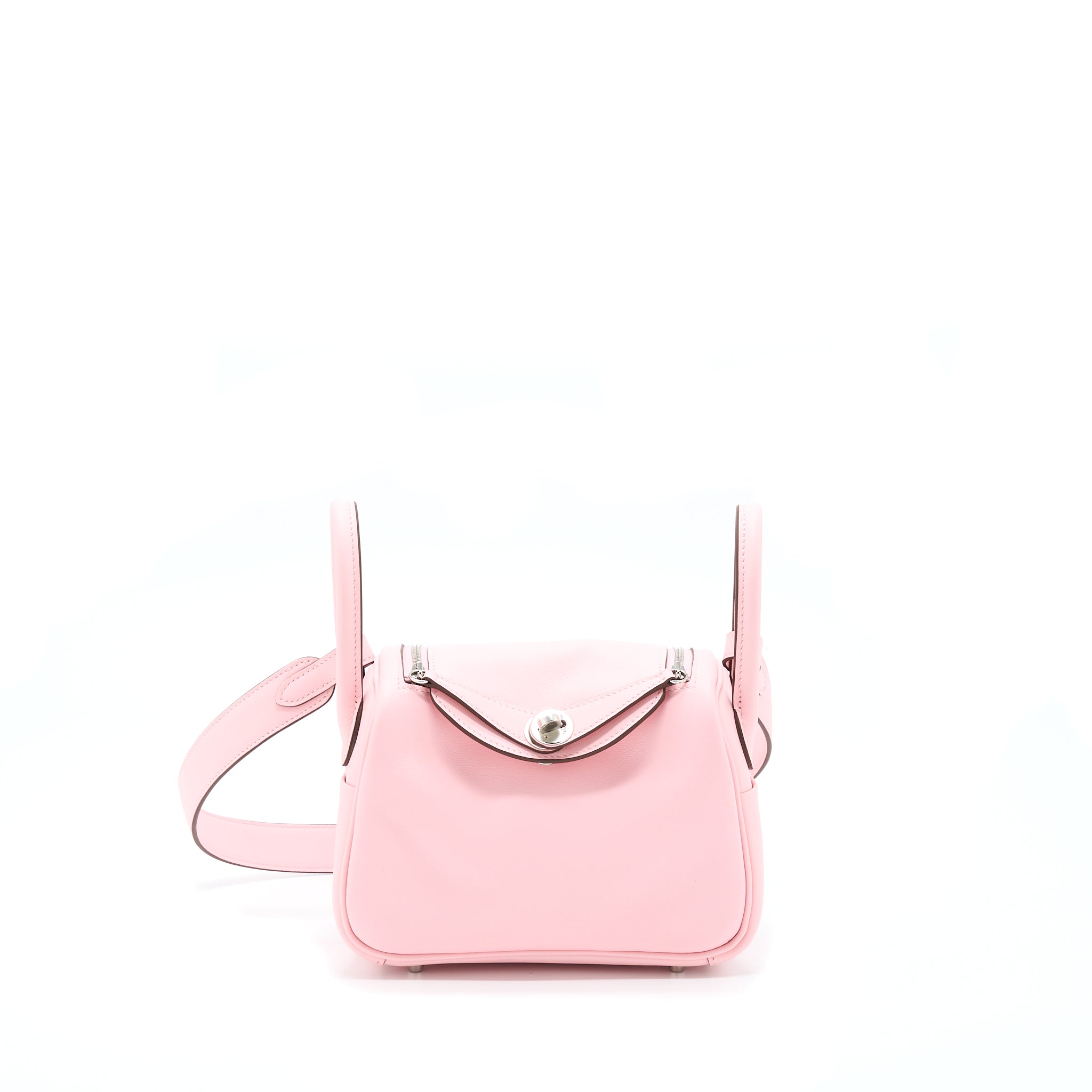 Hermes Mini Lindy Swift 3Q Sakura Pink SHW Stamp U