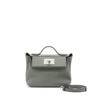 Hermes Mini 24/24 2424 - 21 Evercolor / Swift Gris Meyer SHW Stamp U