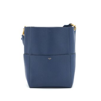 Celine Sangle Bucket Bag Navy GHW new logo
