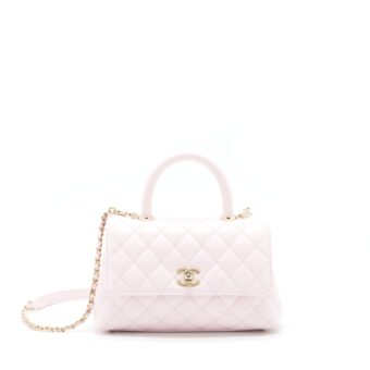 Chanel 22P Small Coco Handle Caviar Light Pink LGHW (Microchip)