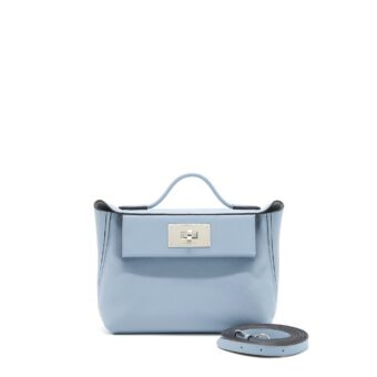 Hermes Mini 24/24 2424-21 Bag Swift/ Evercolor Blue Line SHW Stamp Z