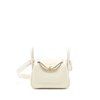 Hermes Mini Lindy Clemence Craie GHW Stamp Z