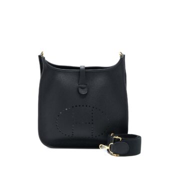 Hermes Evelyn 29 Clemence Black GHW Stamp U