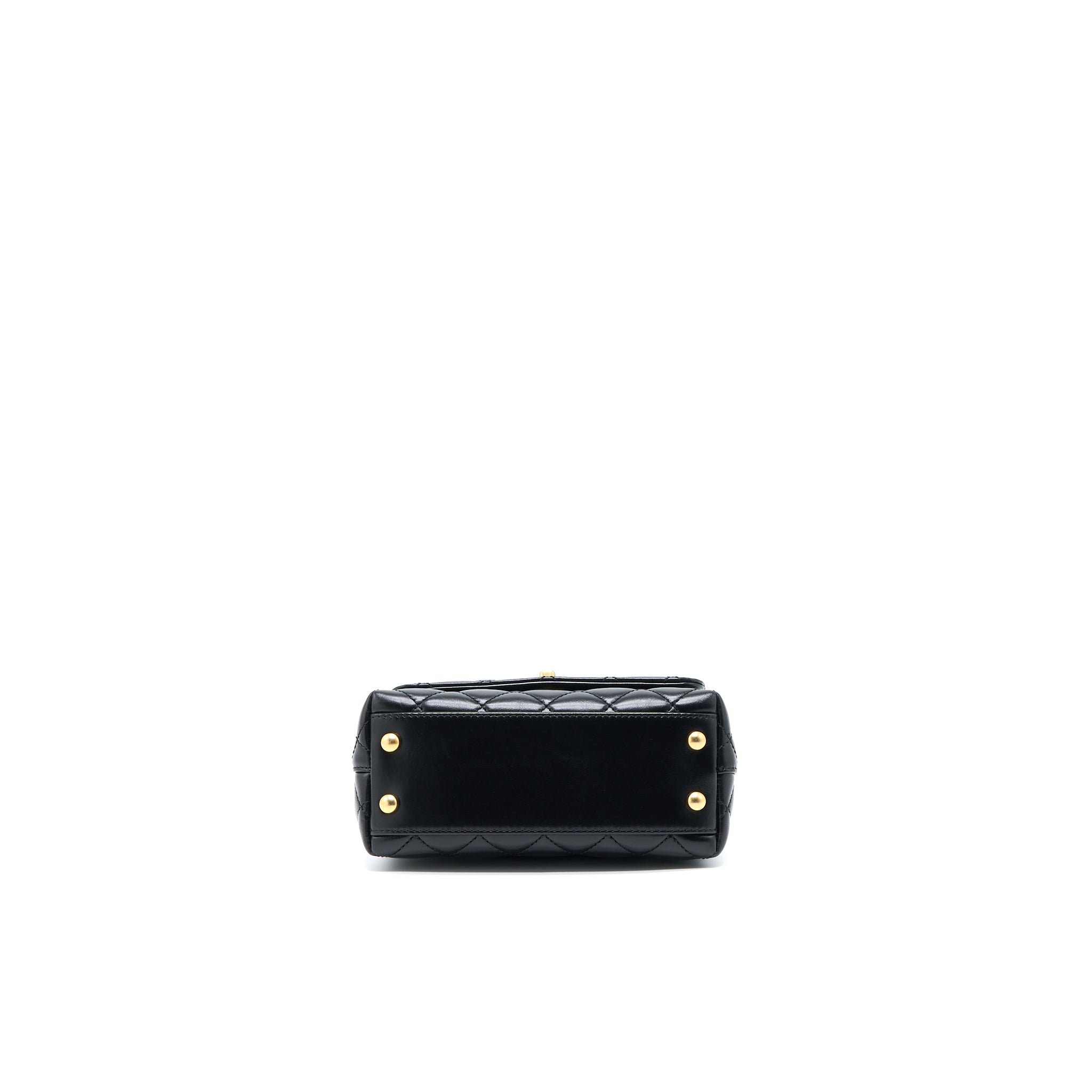 Chanel 22A Mini Coco Handle with Detailed Letter Handle Calfskin Black Brushed GHW (Microchip) - Image 5