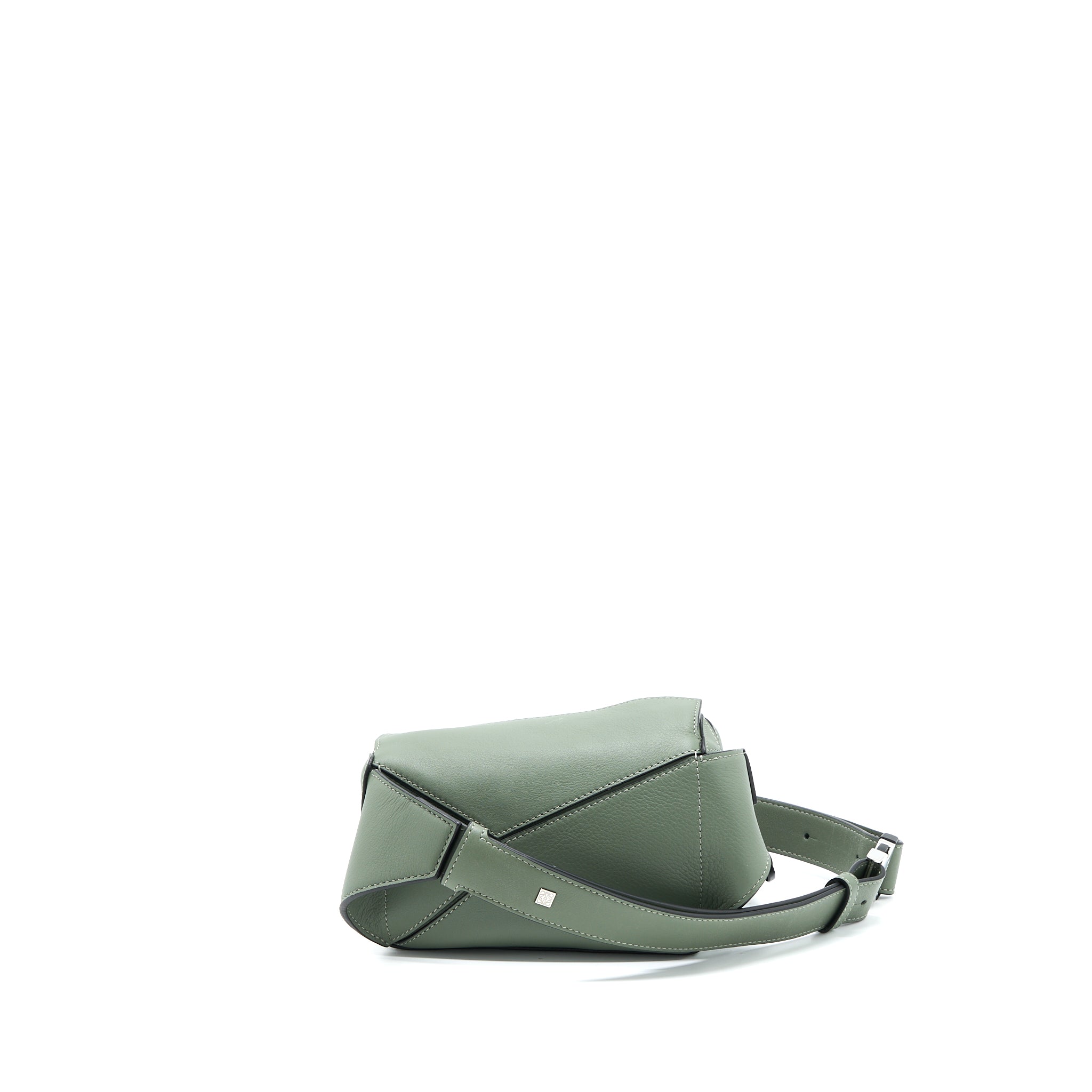 Loewe Mini Puzzle Bumbag Calfskin Dark Sage SHW - Image 2