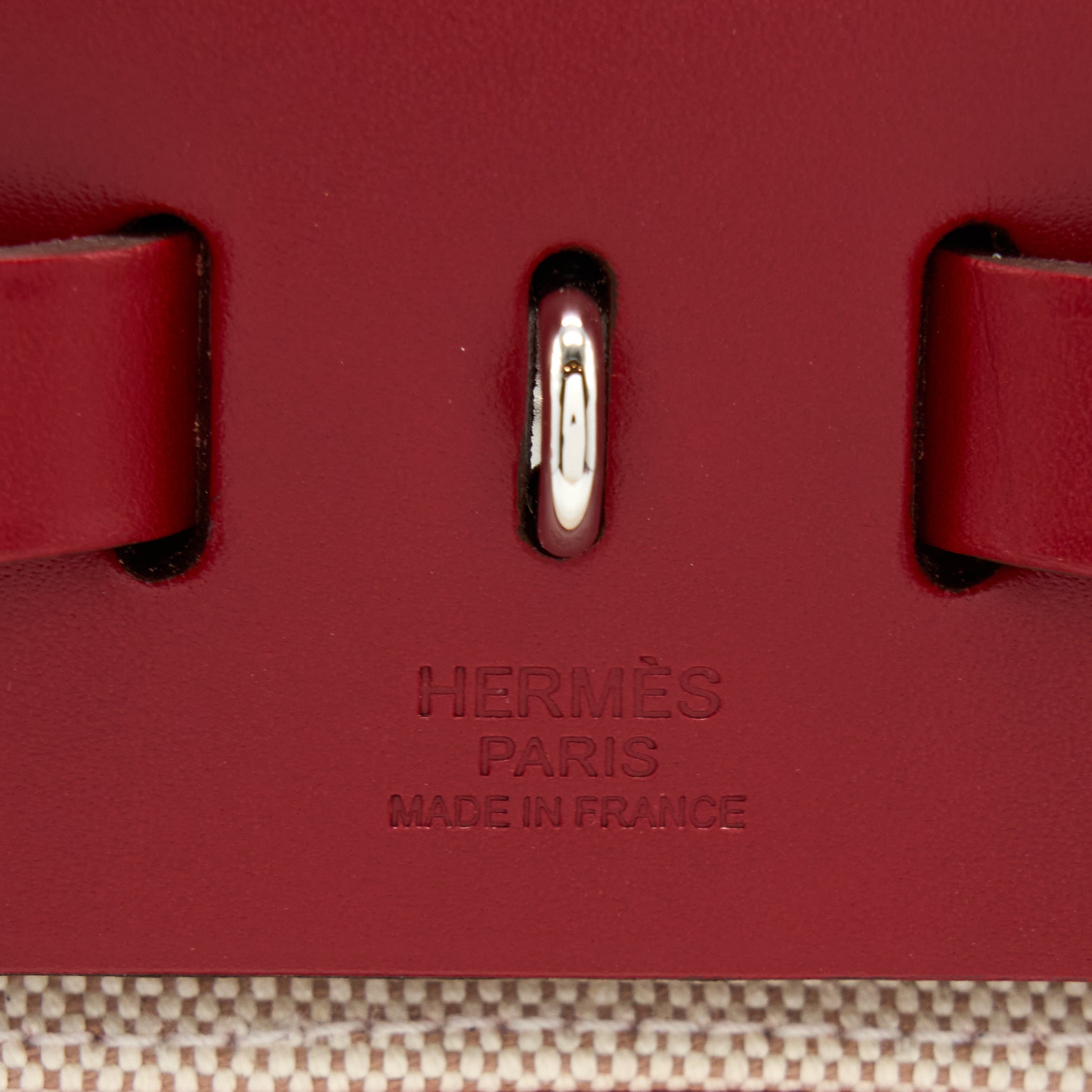 Hermes Herbag Zip 31 Bag Berline Canvas Rouge Piment SHW Stamp Z - Image 9