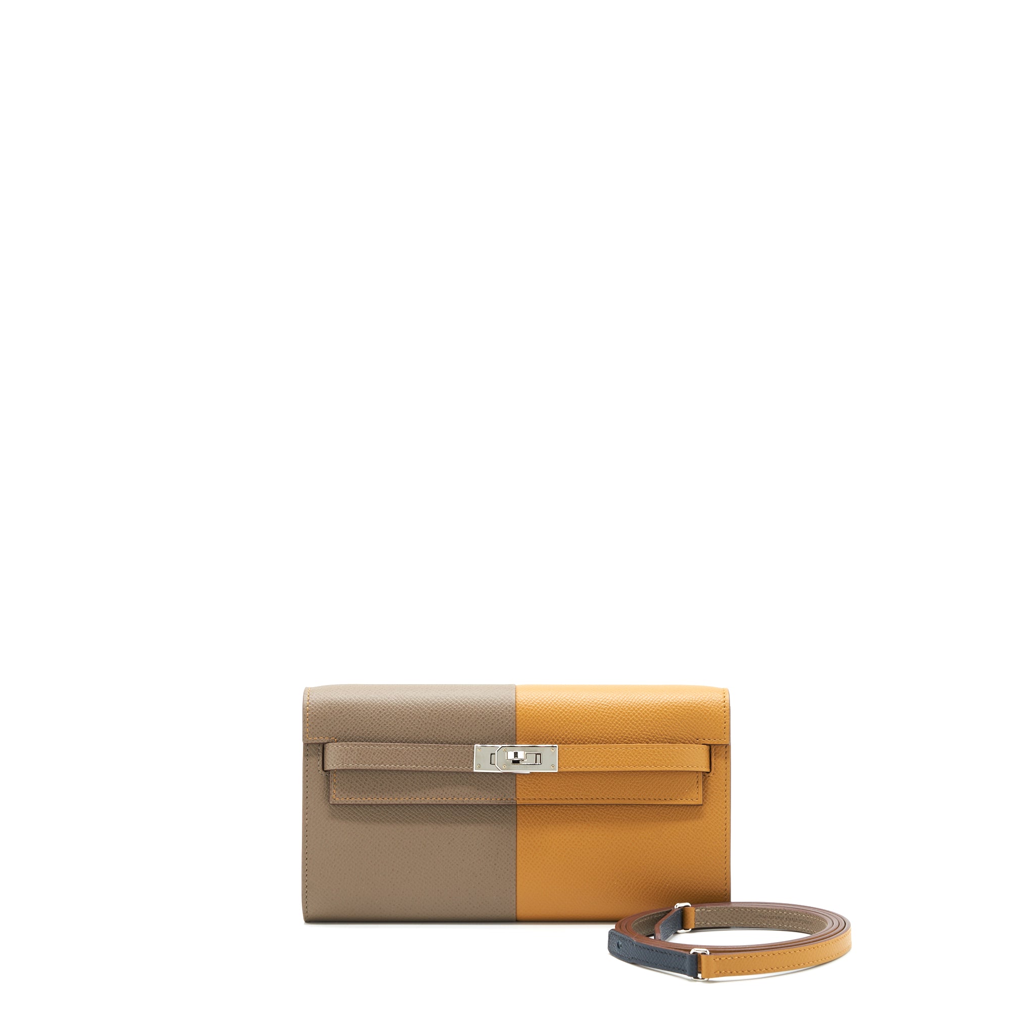 Hermes Classic Kelly to go Etoupe/ sesame/ Blue indigo SHW stamp Z