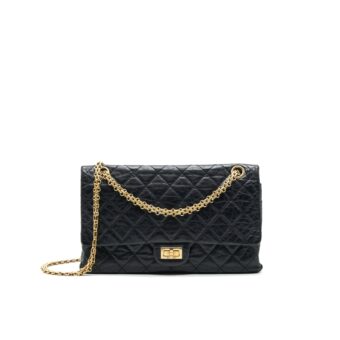 CHANEL 2.55 226 Reissue Flap Bag Aged Calfskin in Black GHW