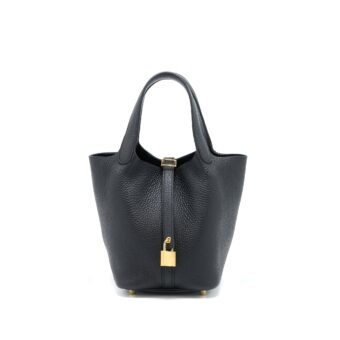 Hermes Picotin 18 Lock Bag Clemence Black GHW Stamp U
