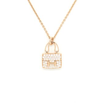 Hermes New Version Amulettes Constance Pendent rose gold with diamond