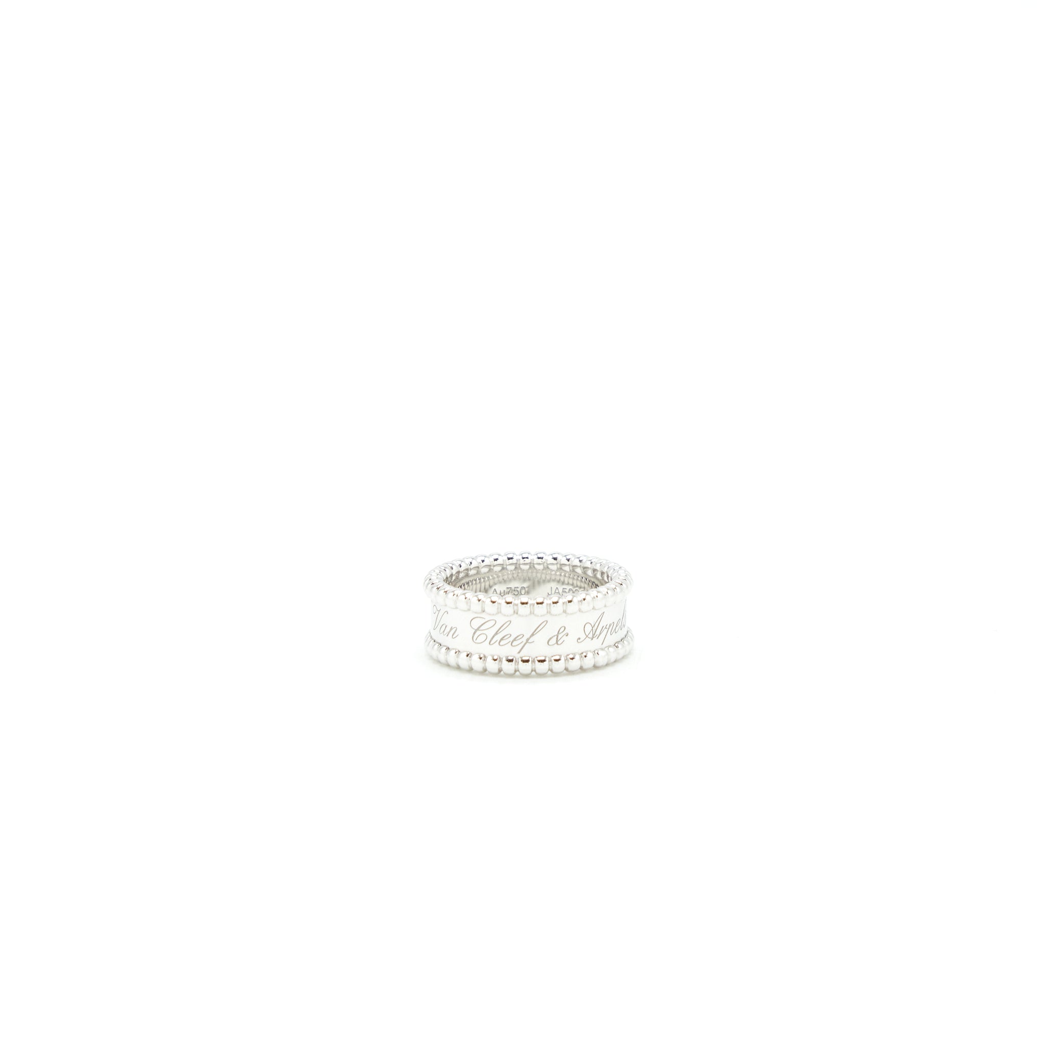 Van Cleef And Arpels Size 52 Perlee Signature Ring White Gold