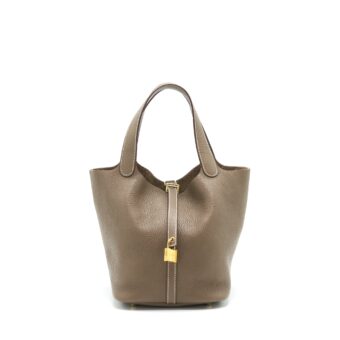 Hermes picotin 22 Lock Bag Etoupe GHW Stamp C