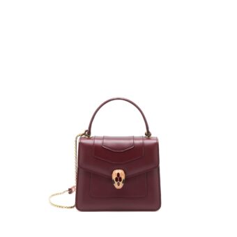 Bvlgari Serpenti Forever Top Handle Bag Calfskin Red
