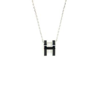 Hermes Pop H Pendant Black SHW