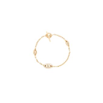 Hermes Size ST New Farandole Bracelet Rose Gold With Diamonds And Toggle Closure