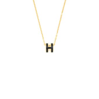 Hermes Mini Pop H Pendant Black GHW