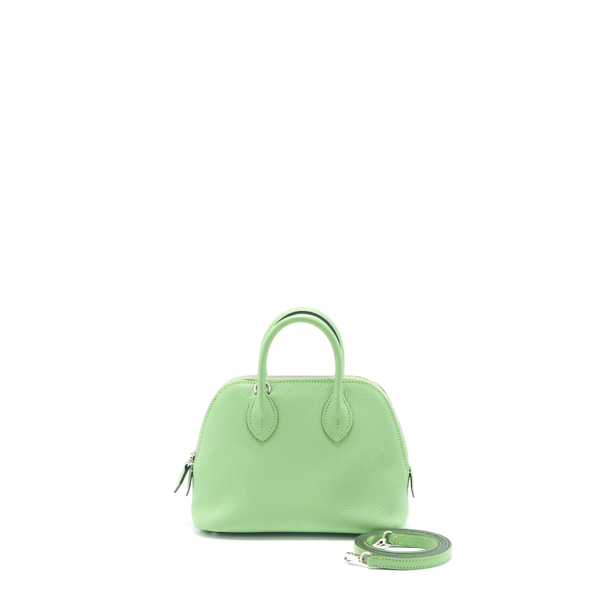 Hermes Mini Bolide Chevron Mysore Vert Criquet SHW Stamp D