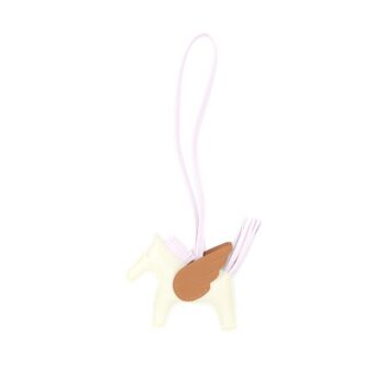 Hermes Rodeo Pegase PM Bag Charm Craie/Mauve Pale/Gold