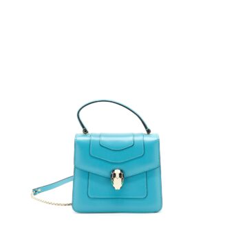 Bvlgari Top Handle Serpenti Bag Blue