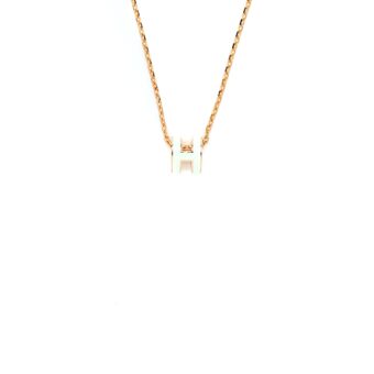 Hermes Mini Pop H Pendant Vert Fizz Rose Gold Tone