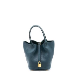 Hermes Picotin 18 Touch Clemence Alligator Mississippiensis Mat Vert Cypres GHW Stamp Z